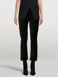 Jolene High-Rise Slim Velvet Trousers