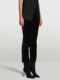 Jolene High-Rise Slim Velvet Trousers