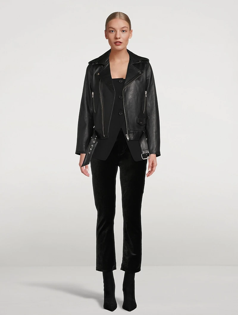 Jolene High-Rise Slim Velvet Trousers