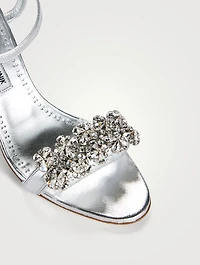 Finah Embellished Metallic Leather Sandals