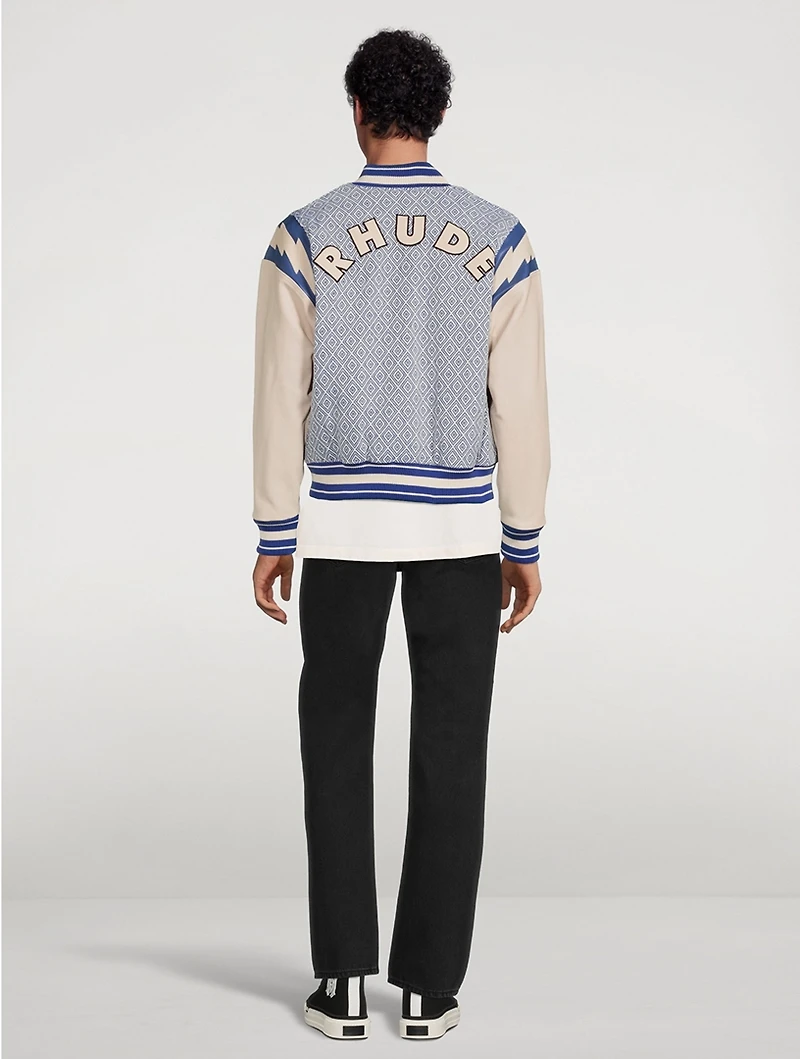 Jacquard Lightning Bomber Jacket