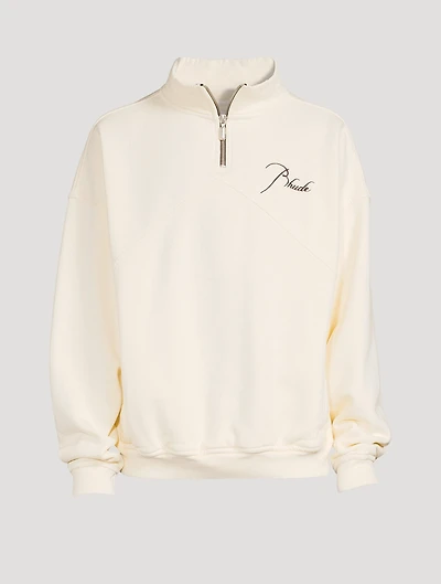 Quarter-Zip Sweatshirt With Cursive Logo