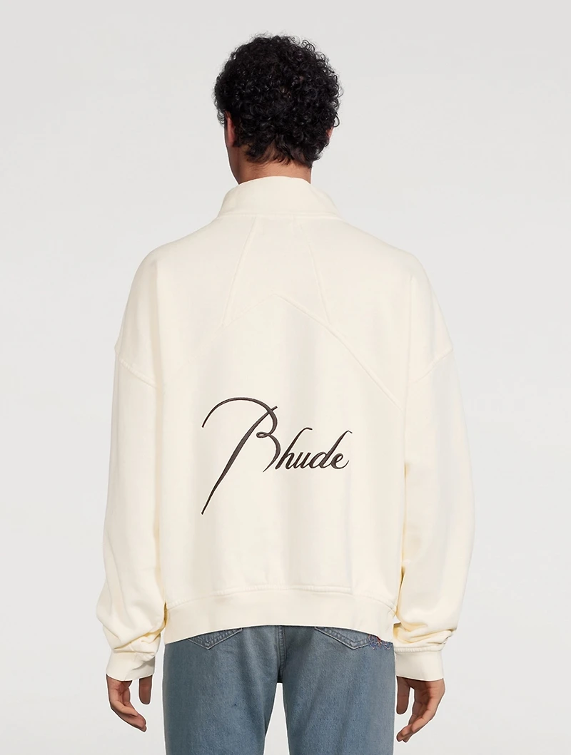 Quarter-Zip Sweatshirt With Cursive Logo