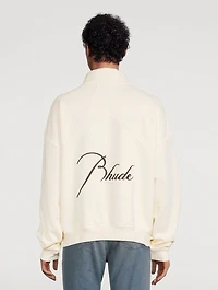 Quarter-Zip Sweatshirt With Cursive Logo