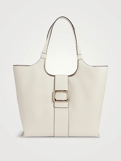 Medium Viv' Choc Leather Tote Bag
