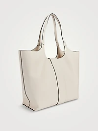 Medium Viv' Choc Leather Tote Bag
