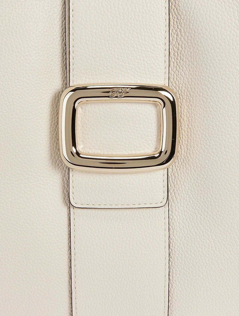 Medium Viv' Choc Leather Tote Bag