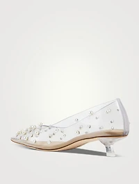 Roxy Pearl-Embellished PVC Pumps