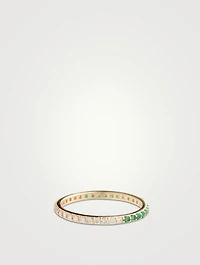 Classique 14K Gold Eternity Band With Emeralds And Diamonds