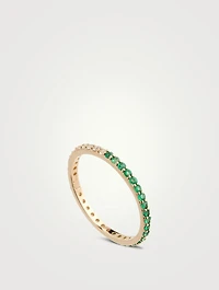 Classique 14K Gold Eternity Band With Emeralds And Diamonds