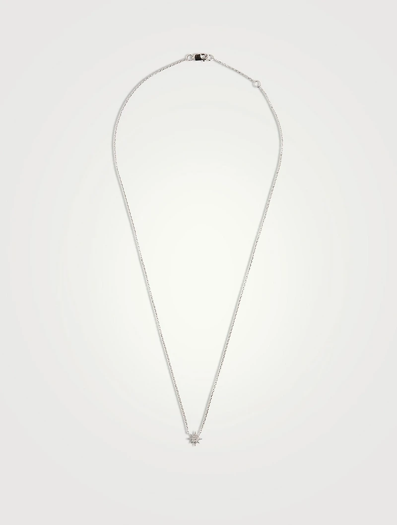 14K Gold Star Necklace With Pavé Diamonds