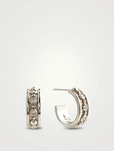 Dew Drop Méditerranée 14K Gold Hoop Earrings With Diamonds