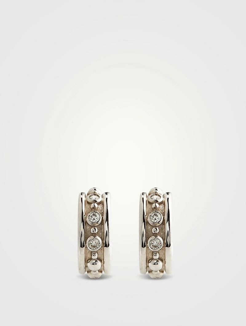 Dew Drop Méditerranée 14K Gold Hoop Earrings With Diamonds