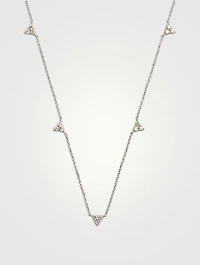 Cléo 14K Gold Trio Station Necklace With Diamonds