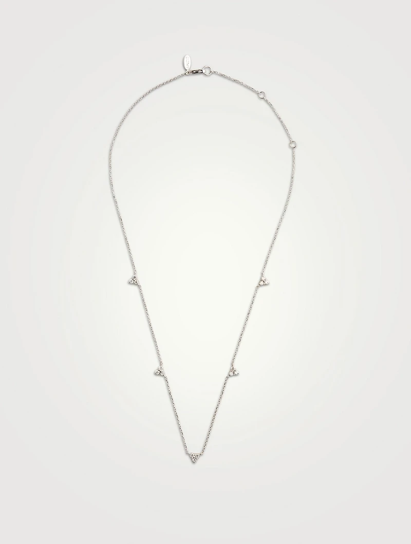 Cléo 14K Gold Trio Station Necklace With Diamonds