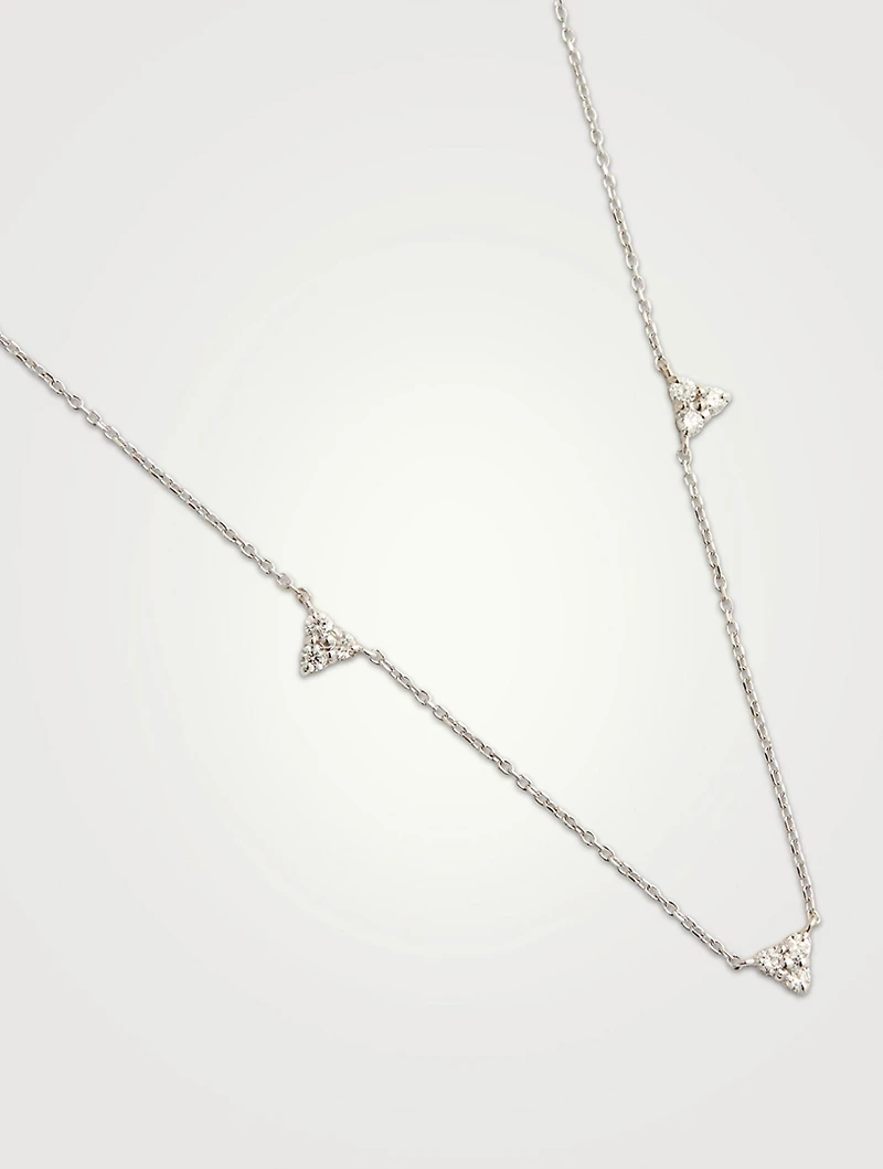 Cléo 14K Gold Trio Station Necklace With Diamonds