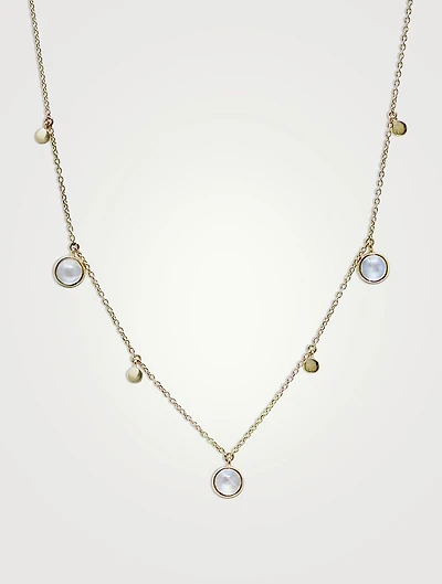 Cléo 14K Gold Charm Necklace With Moonstone