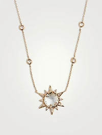 14K Gold Necklace With White Topaz