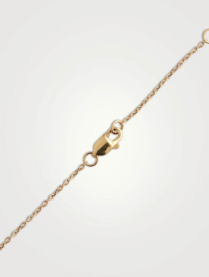 14K Gold Necklace With White Topaz