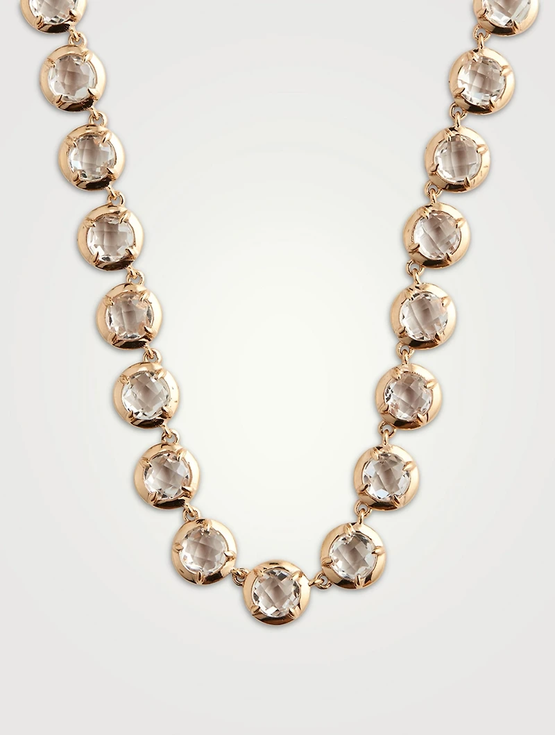 Mélia 14K Gold Tennis Necklace With White Topaz