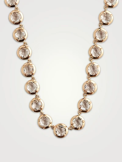 Mélia 14K Gold Tennis Necklace With White Topaz