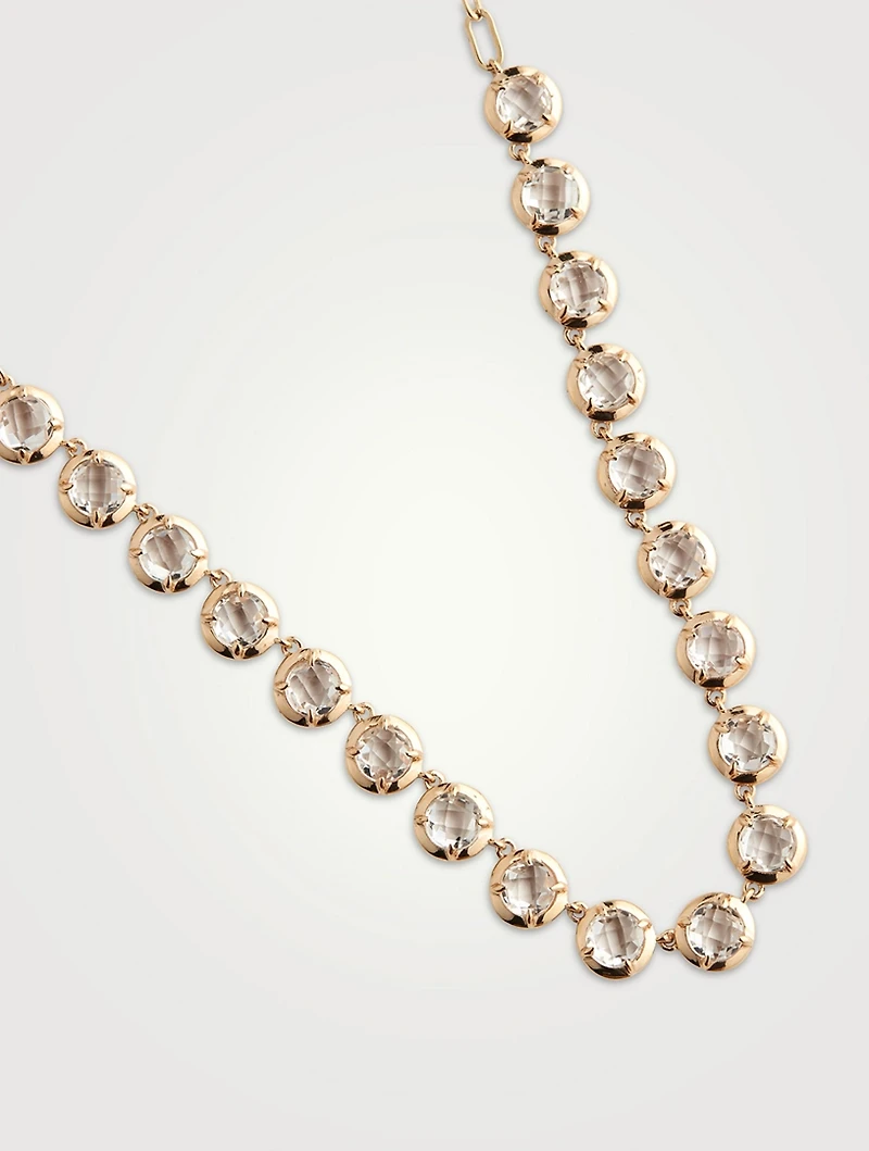 Mélia 14K Gold Tennis Necklace With White Topaz