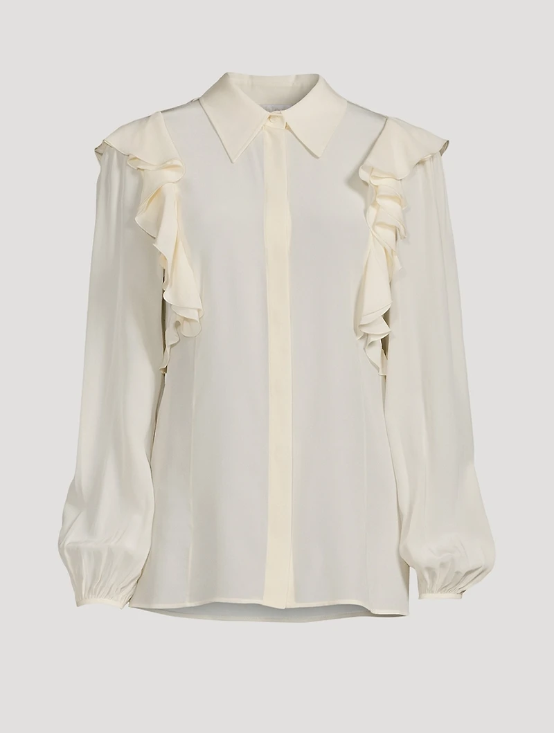 Ruffled Crêpe de Chine Blouse
