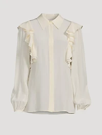 Ruffled Crêpe de Chine Blouse