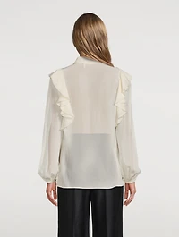 Ruffled Crêpe de Chine Blouse