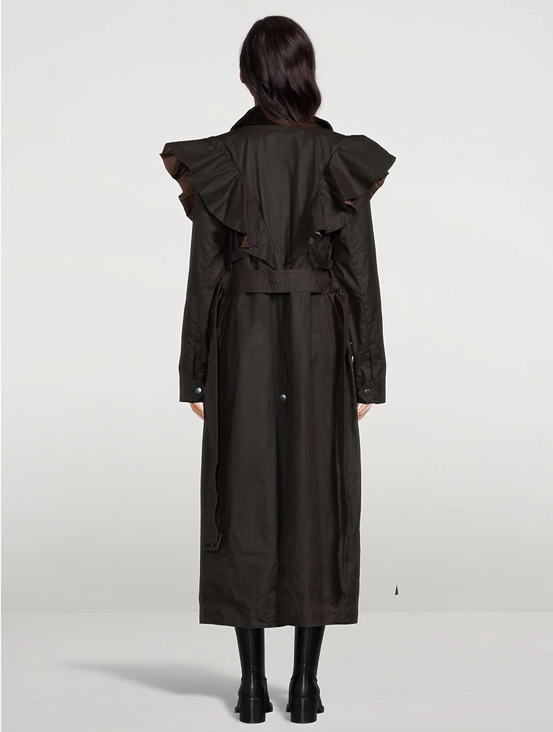 Barbour x Chloé Dani Ruffled Trench Coat