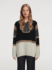 Half-Zip Wool And Cashmere Sweater