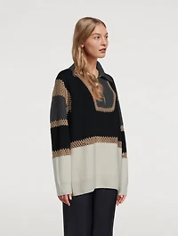 Half-Zip Wool And Cashmere Sweater