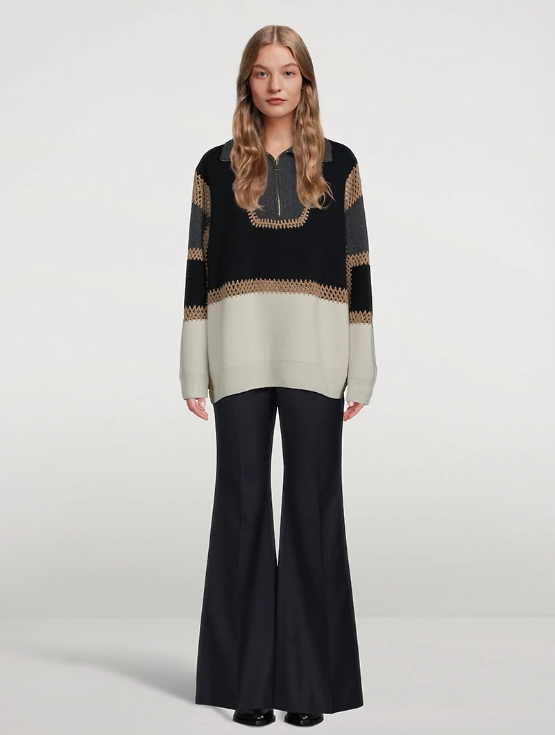 Half-Zip Wool And Cashmere Sweater