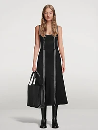 Bustier Wool And Linen Midi Dress