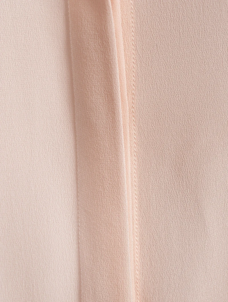 Ruffled Crêpe de Chine Shirt Dress