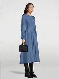Belted Linen Midi Dress