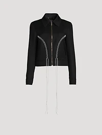 Lace-Up Wool And Linen Jacket