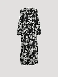 Sea Floral Peasant Maxi Dress