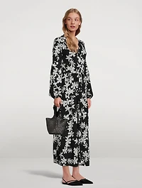 Sea Floral Peasant Maxi Dress