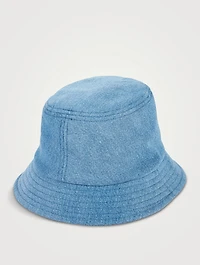 Haley Denim Bucket Hat With Logo