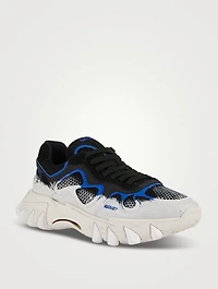 B-East Leather, Suede And Mesh Sneakers