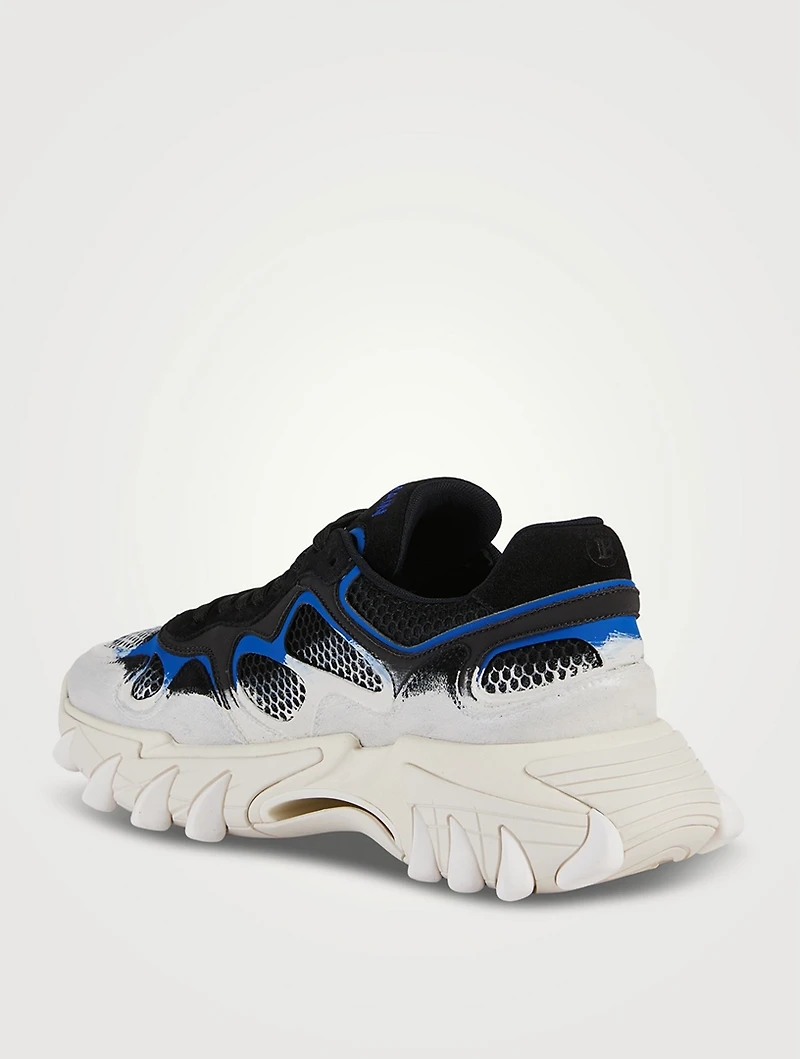 B-East Leather, Suede And Mesh Sneakers