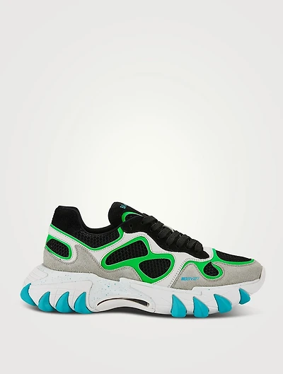 B-East Leather, Suede And Mesh Sneakers