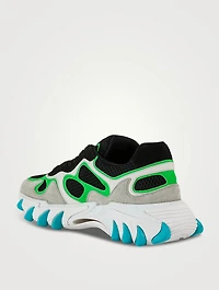 B-East Leather, Suede And Mesh Sneakers