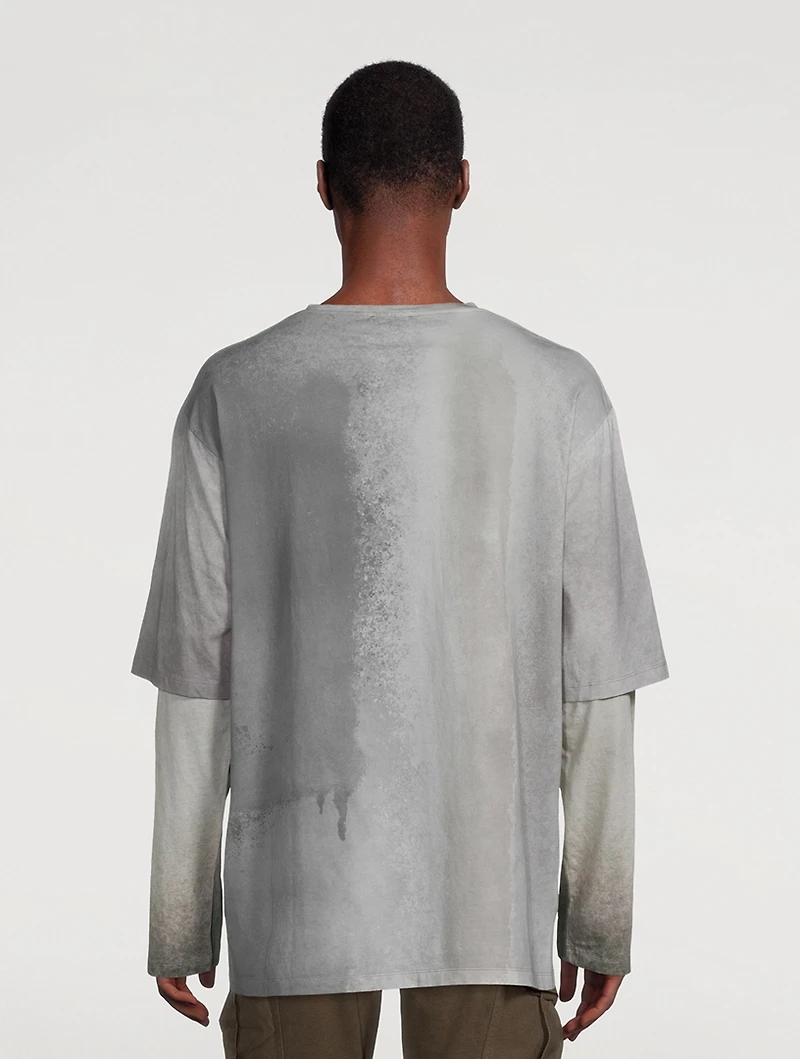 Layered Long-Sleeve T-Shirt With Spray Logo
