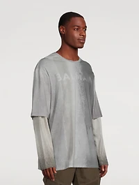 Layered Long-Sleeve T-Shirt With Spray Logo