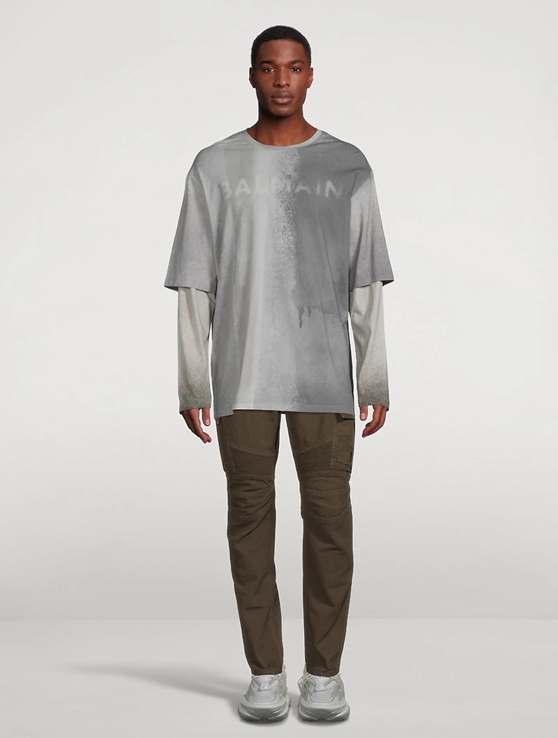 Layered Long-Sleeve T-Shirt With Spray Logo