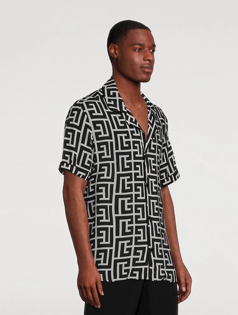 Short-Sleeve Shirt Macro Monogram Print