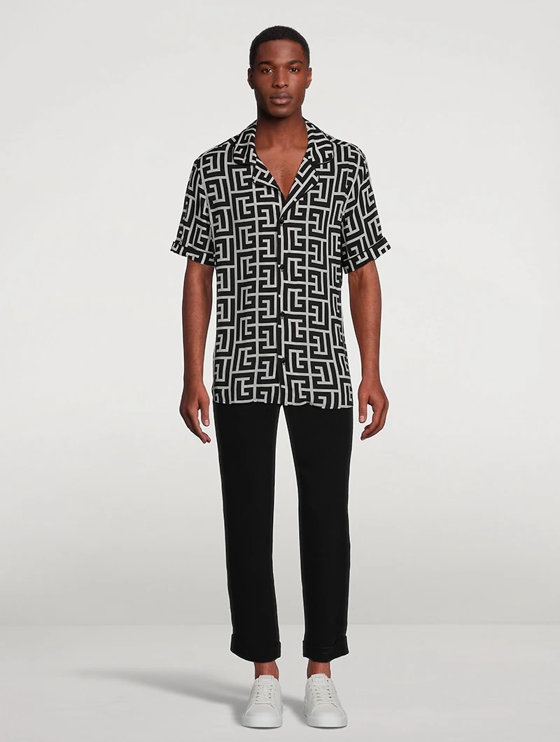 Short-Sleeve Shirt Macro Monogram Print