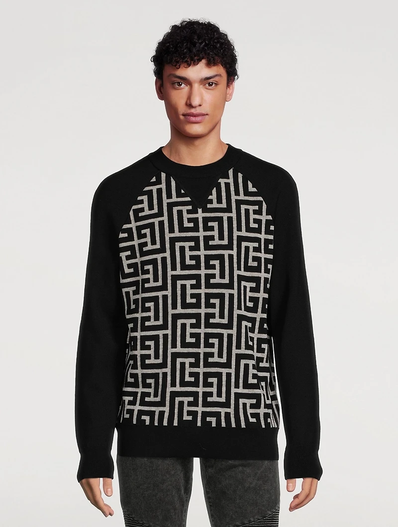Wool And Linen Monogram Sweater